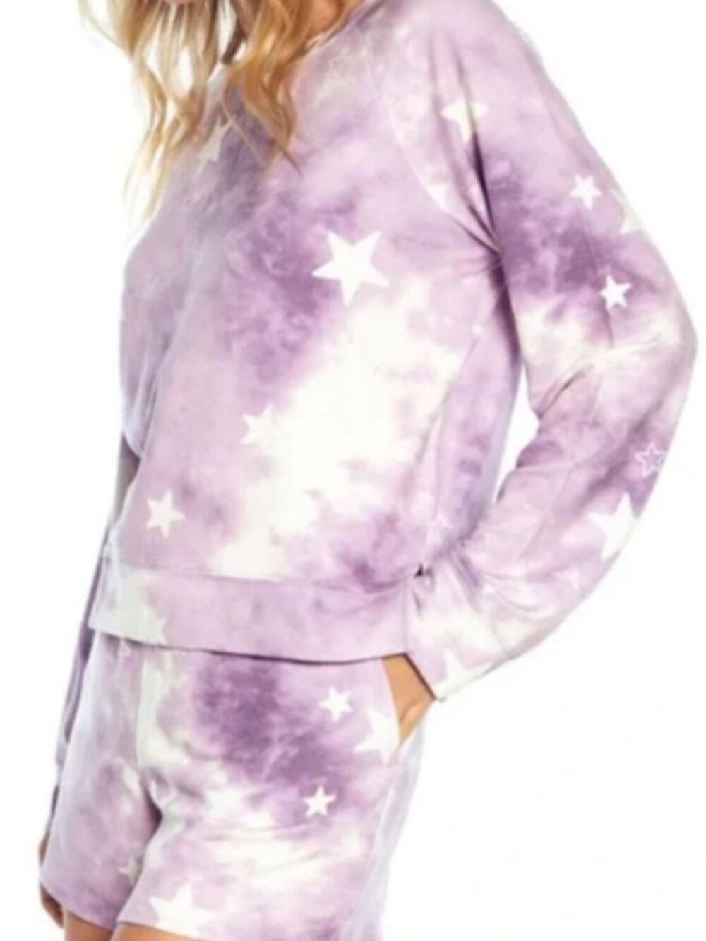 NWT Wildfox Stars Cloud Print Sweatshirt and shorts 2pc Set sz MED